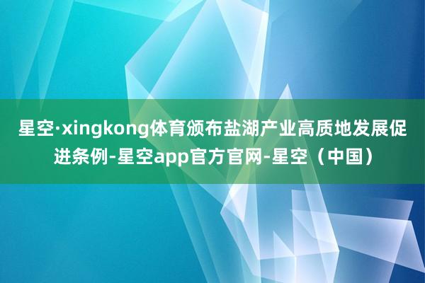 星空·xingkong体育颁布盐湖产业高质地发展促进条例-星空app官方官网-星空（中国）