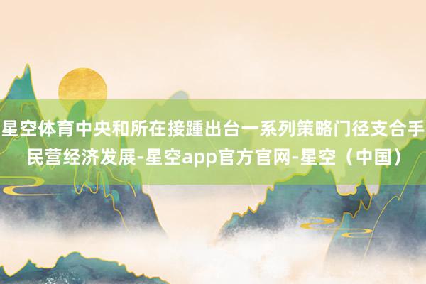 星空体育中央和所在接踵出台一系列策略门径支合手民营经济发展-星空app官方官网-星空（中国）