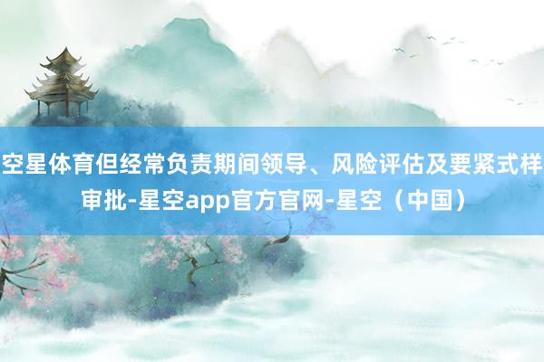 空星体育但经常负责期间领导、风险评估及要紧式样审批-星空app官方官网-星空(中国)
