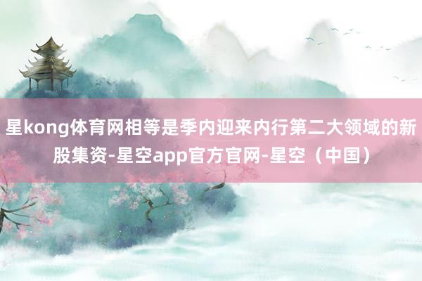 星kong体育网相等是季内迎来内行第二大领域的新股集资-星空app官方官网-星空（中国）